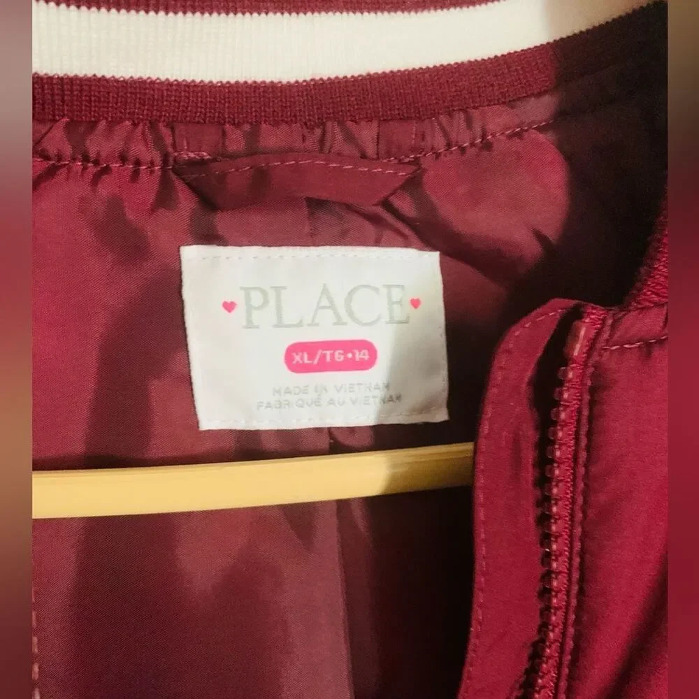 Children’s Place Girls Teens Bomber Jacket Rubine Size XL 14
